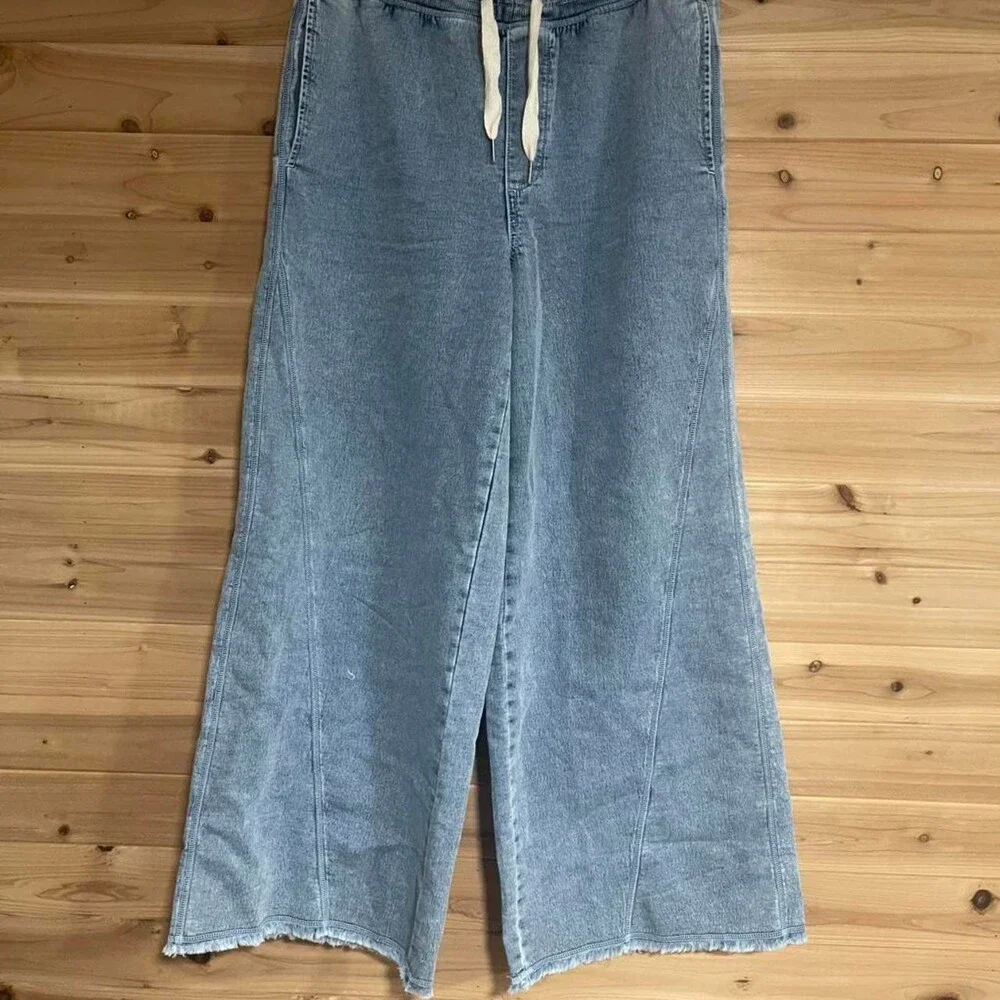 Aerie Light Wash Wide Leg 02 F 0 - Picture 1 of 6
